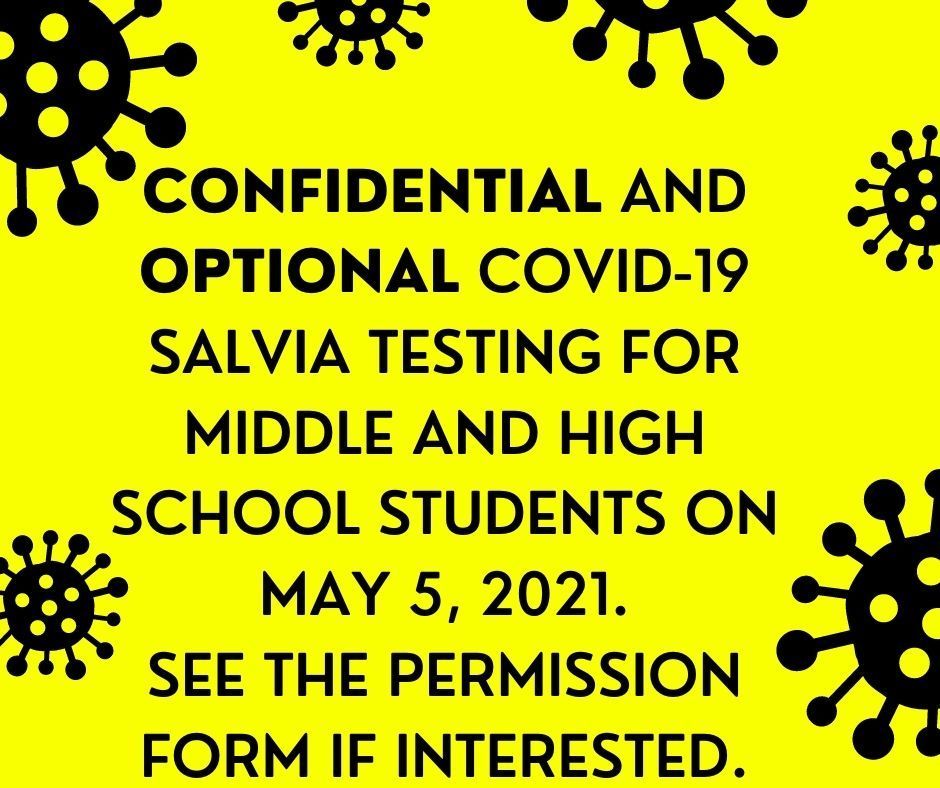 Confidential and Optional Saliva testing